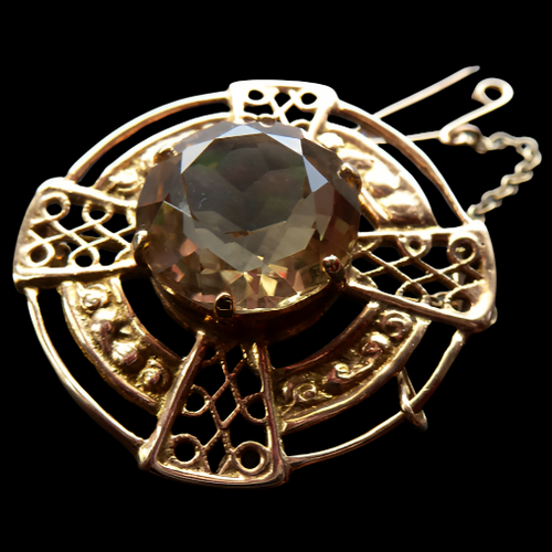 Scottish 9ct Gold Brooch 1960s by Robert Allison