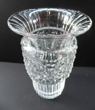 Load image into Gallery viewer, Vintage Clear Glass Vase with Trumpet Shaped Rim and Dimpled Neck; Probably Czech Sklo
