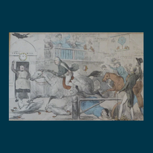Load image into Gallery viewer, Antique SATIRICAL PRINT, 1831. "John Gilpin" by John Doyle. Lithograph published by Thomas McLean

