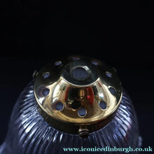 Load image into Gallery viewer, Fine Vintage HOLOPHANE Style Ribbed Glass Pendant Lamp Shade with Brass Hanging Fitment
