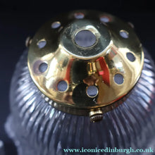 Load image into Gallery viewer, Fine Vintage HOLOPHANE Style Ribbed Glass Pendant Lamp Shade with Brass Hanging Fitment
