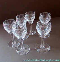 Load image into Gallery viewer, 1920s Edinburgh Crystal Liqueur Glasses
