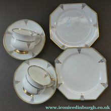 Load image into Gallery viewer, Early 1920s PARAGON Bone China ART NOUVEAU Pattern Trio: Tea Cup &amp; Saucer plus side plate. Beautiful and Rare - British
