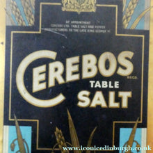 Load image into Gallery viewer, Vintage Early 1950s HUGE Cerebos Salt Storage Tin. 14 lbs Size (Height 10 Inches)
