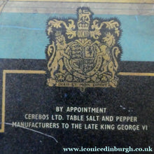 Load image into Gallery viewer, Vintage Early 1950s HUGE Cerebos Salt Storage Tin. 14 lbs Size (Height 10 Inches)
