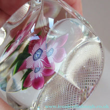 Load image into Gallery viewer, 1970s Pertshire Paperweight Stuart Drysdale Lampwork Paperwith Pink Flower BOXED

