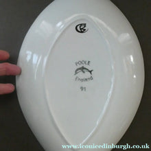 Load image into Gallery viewer, Early 1970s POOLE DELPHIS Shield Dish. Shape No. 21. Signed: CB for Cynthia Bennett
