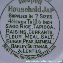 Load image into Gallery viewer, Early 20th Century Antique Grimwades White Hooped Household Jar or Canister. SAGO (in green letters)
