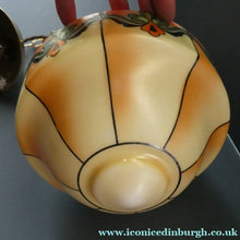 Load image into Gallery viewer, Early 20th Century Continental ART NOUVEAU / JUGENDSTIL Glass Hanging Light with Brass Fittings
