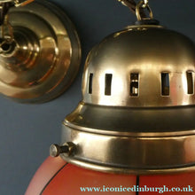 Load image into Gallery viewer, Early 20th Century Continental ART NOUVEAU / JUGENDSTIL Glass Hanging Light with Brass Fittings
