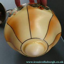 Load image into Gallery viewer, Early 20th Century Continental ART NOUVEAU / JUGENDSTIL Glass Hanging Light with Brass Fittings
