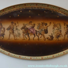 Load image into Gallery viewer, GERMAN Ackermann &amp; Fritze Porcelain Platter / Tray with Blue Beehive Mark on the Reverse. BACCHANALIAN PROCESSION

