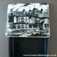 Load image into Gallery viewer, 1960s Portmeirion Black and White Ceramic Box. Tower of London
