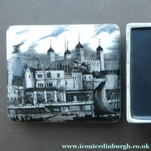 Load image into Gallery viewer, 1960s Portmeirion Black and White Ceramic Box. Tower of London
