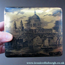 Load image into Gallery viewer, Early Portmeirion Ceramic Lidded Box with Gold Image of St Paul's Cathedral
