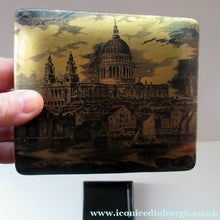 Load image into Gallery viewer, Early Portmeirion Ceramic Lidded Box with Gold Image of St Paul's Cathedral, London
