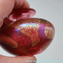 Load image into Gallery viewer, Early Vintage ISLE OF WIGHT Perfume Bottle (Golden Peacock in Pink) with Lollipop Stopper. 4 1/4 inches 
