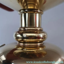 Load image into Gallery viewer, ECCLESIASTICAL ART. Unusual Pair of Vintage Handmade Solid Brass Half Dome Church Candlesticks
