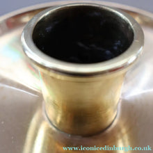 Load image into Gallery viewer, ECCLESIASTICAL ART. Unusual Pair of Vintage Handmade Solid Brass Half Dome Church Candlesticks
