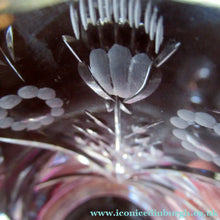 Load image into Gallery viewer, EDINBURGH CRYSTAL 1920s Tall Glasses or Tumblers. Each with stylish Older THISTLE and Flowers Pattern
