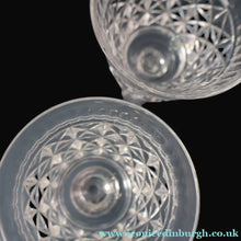 Load image into Gallery viewer, Vintage 1950s / 1960s Edinburgh Crystal White Wine Glasses. Rarer ROYAL SCOT Pattern. Set of Six.  5 7/8 inches
