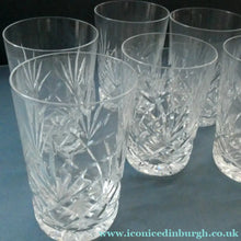 Load image into Gallery viewer, Set of Six 1950s EDINBURGH CRYSTAL Tall OBAN Tumblers. Height 4 1/8 inches
