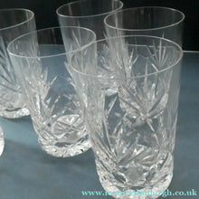 Load image into Gallery viewer, Set of Six 1950s EDINBURGH CRYSTAL Tall OBAN Tumblers. Height 4 1/8 inches

