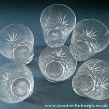 Load image into Gallery viewer, Set of Six 1950s EDINBURGH CRYSTAL Tall OBAN Tumblers. Height 4 1/8 inches
