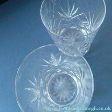 Load image into Gallery viewer, Pair of 1950s EDINBURGH CRYSTAL Tall OBAN Tumblers. Height 4 1/8 inches 
