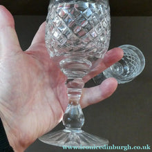 Load image into Gallery viewer, Vintage 1960s Edinburgh Crystal Tall White Wine Glasses. BRAEMAR Pattern
