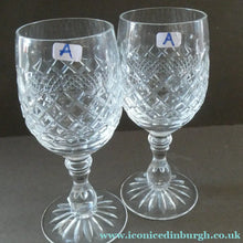 Load image into Gallery viewer, Vintage 1960s Edinburgh Crystal Tall White Wine Glasses. BRAEMAR Pattern

