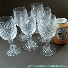 Load image into Gallery viewer, Vintage 1960s Edinburgh Crystal Tall White Wine Glasses. BRAEMAR Pattern
