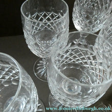 Load image into Gallery viewer, Vintage 1960s Edinburgh Crystal Tall White Wine Glasses. BRAEMAR Pattern
