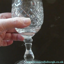 Load image into Gallery viewer, Vintage 1960s Edinburgh Crystal Tall White Wine Glasses. BRAEMAR Pattern
