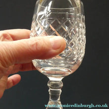 Load image into Gallery viewer, 1950s Edinburgh Crystal Tall Small Wine Glasses. BRAEMAR Pattern . 5 1/2 inches
