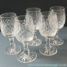 Load image into Gallery viewer, 1950s Edinburgh Crystal Tall Small Wine Glasses. BRAEMAR Pattern. 5 1/2 inches
