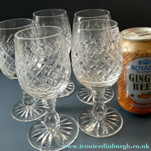 Load image into Gallery viewer, 1950s Edinburgh Crystal Tall Small Wine Glasses. BRAEMAR Pattern. 5 1/2 inches
