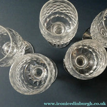 Load image into Gallery viewer, 1950s Edinburgh Crystal Tall Small Wine Glasses. BRAEMAR Pattern. 5 1/2 inches
