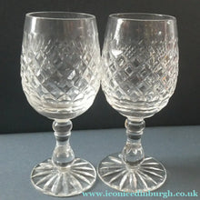 Load image into Gallery viewer, 1950s Edinburgh Crystal Tall Small Wine Glasses. BRAEMAR Pattern. 5 1/2 inches
