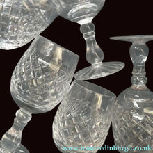Load image into Gallery viewer, 1950s Edinburgh Crystal Tall Small Wine Glasses. BRAEMAR Pattern. 5 1/2 inches
