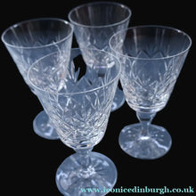 Load image into Gallery viewer, FOUR Vintage 1960s Edinburgh Small Wine or Sherry Glasses. STAR OF EDINBURGH Pattern. 5 1/4 inches

