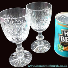 Load image into Gallery viewer, PAIR of Vintage 1980s EDINBURGH CRYSTAL White Wine Glasses. Iona Pattern. Height: 5 1/4 inches
