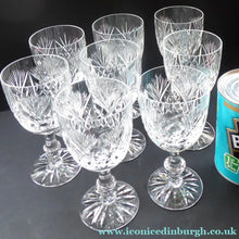 Load image into Gallery viewer, PAIR of Vintage 1980s EDINBURGH CRYSTAL White Wine Glasses. Iona Pattern. Height: 5 1/4 inches
