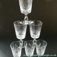 Load image into Gallery viewer, Vintage Edinburgh Crystal Set of Six Appin Pattern Sherry Glasses
