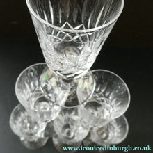 Load image into Gallery viewer, Vintage Edinburgh Crystal Set of Six Appin Pattern Sherry Glasses
