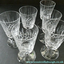Load image into Gallery viewer, EDINBURGH CRYSTAL Appin Pattern Set of SIX Matching Sherry or Liqueur Glasses - VINTAGE CRYSTAL GLASSES
