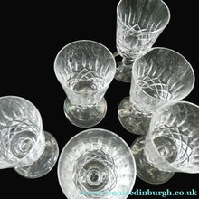 Load image into Gallery viewer, Vintage Edinburgh Crystal Set of Six Appin Pattern Sherry Glasses
