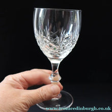Load image into Gallery viewer, Edinburgh Crystal (EDI50 Pattern) Five Signed Small White Wine Glasses. Height 4 5/8 inches (Copy) - VINTAGE CRYSTAL
