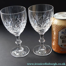 Load image into Gallery viewer, Edinburgh Crystal (EDI50 Pattern) Five Signed Small White Wine Glasses. Height 4 5/8 inches (Copy) - VINTAGE CRYSTAL
