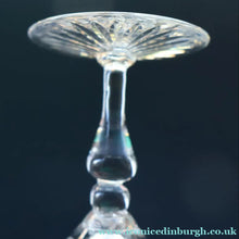 Load image into Gallery viewer, SET OF SIX EDINBURGH CRYSTAL (EDI8 Pattern) Small White Wine Glasses. SIGNED Height 4 5/8 inches
